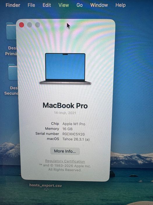 MacBook Pro de 14", Processador M1 Pro, 512Gb, 16Gb de RAM