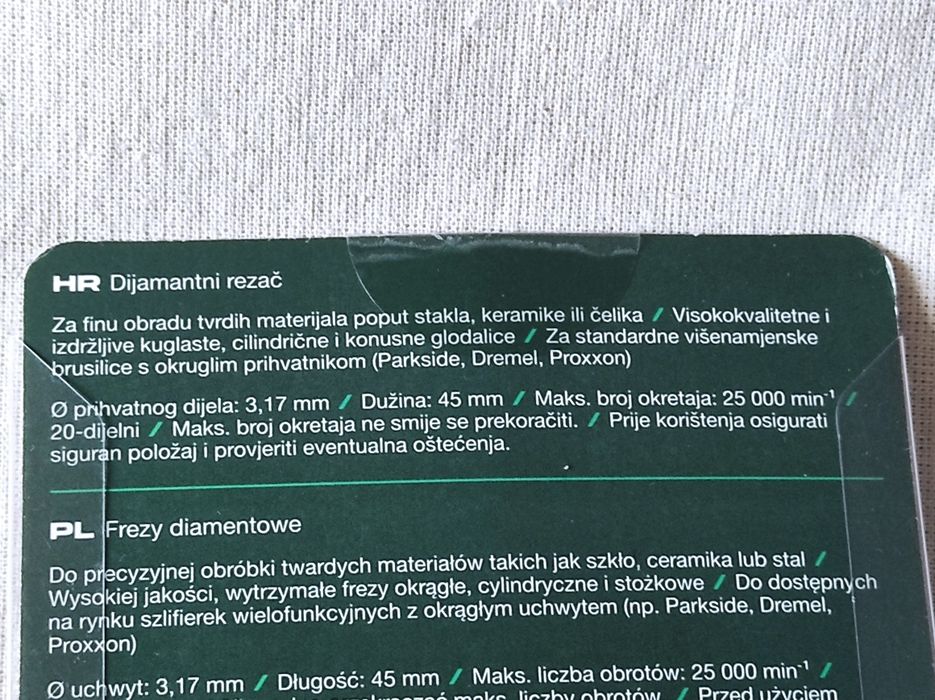 Frezy diamentowe Parkside 20 sztuk nowe