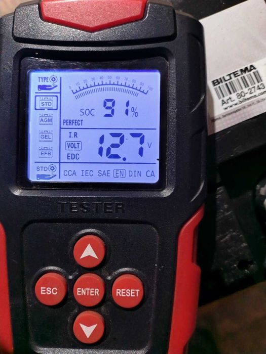 Akumulator samochodowy Biltema, 74Ah 660A, 100% sprawności