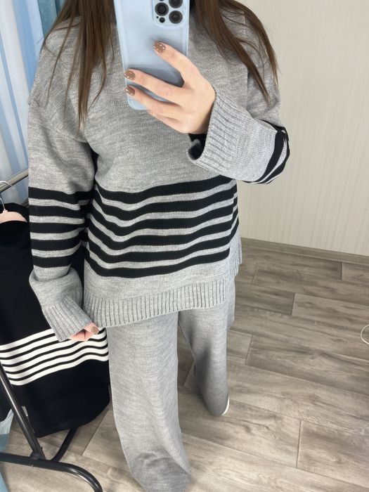 Скидка!!! Женский вязаный костюм бардо 42-48 Жіночий теплий костюм