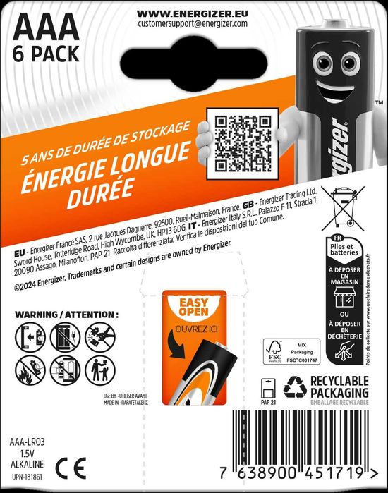 Батарейки Energizer Primary Alkaline AA\LR6_AAA\LR03 уп 6 шт. Гурт!
