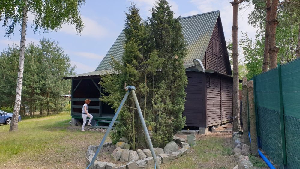 Domek nad jeziorem 4-6os 40m2 62-550 Zygmuntowo wolne, las, psy,  KLIMATYZACJA, wolne 27.09-2.10 niedziela-piątek weekend  2-4.10.2026