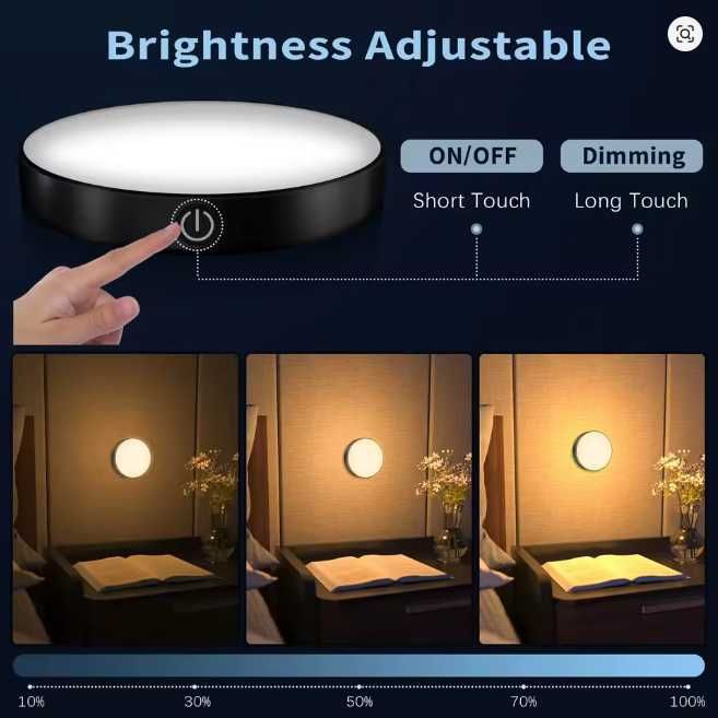 Светильник аккумуляторный 1000 mAh с сенсорной кнопкой светит 6 часов