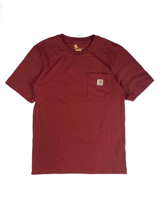 Carhartt K87 T-Shirt S Bordeaux Workwear Pocket Koszulka
