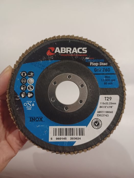 Tarcza Krążek listkowy z cyrkonu ABFZ115B060 Abracs Pro 115mm 60g