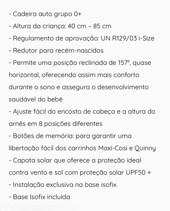 Cadeira maxi cosi marble