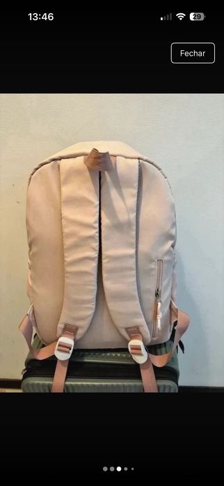 Mochila cor de rosa pastel impecável