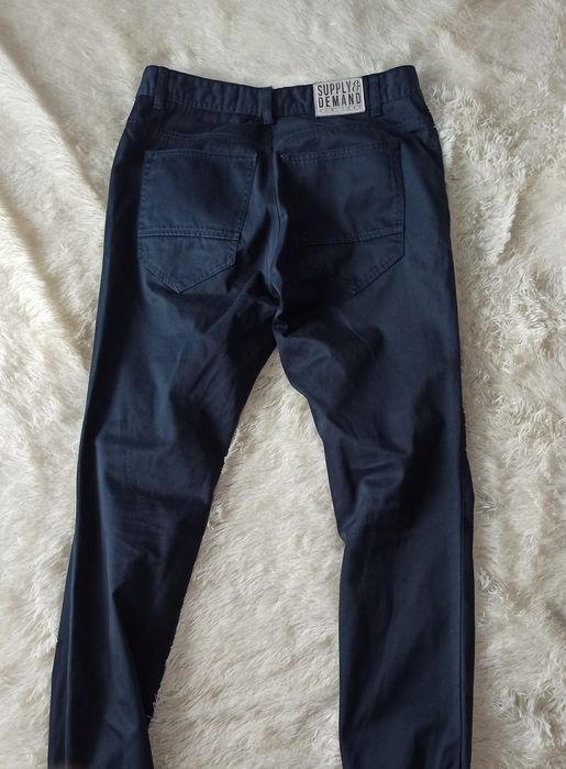 Мужские штаны брюки синие на манжетах