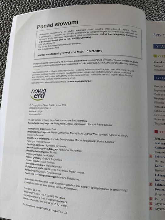 Ponad słowami 1 zakres podstawowy i rozszerzony część 1