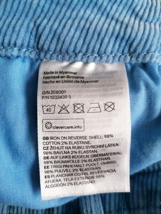 Spodnie drobny sztruks