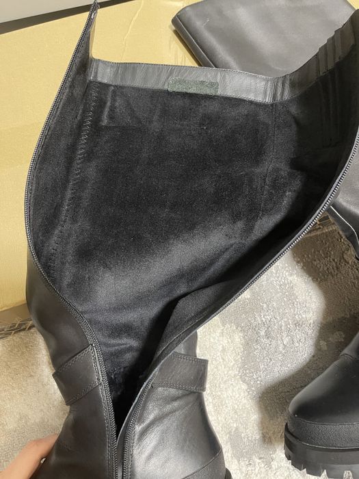 Шкіряні єврозимa attizzare чоботи сапоги 36 ботфорти зимние кожаные