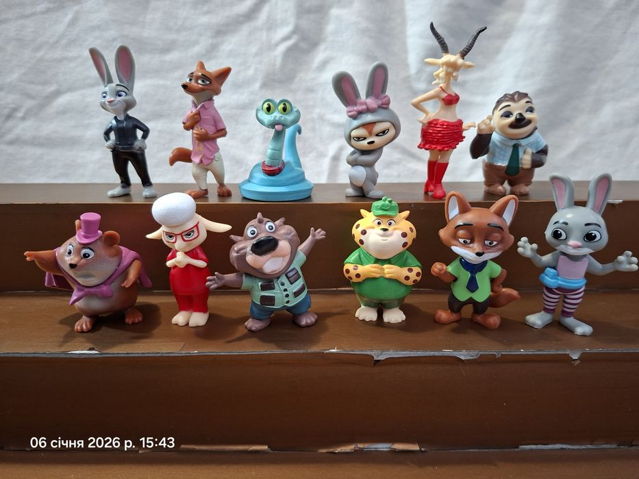 Набор фигурок 12 шт Зверополис 2 Зоотрополіс Зоотопия Гери Ник Джуди