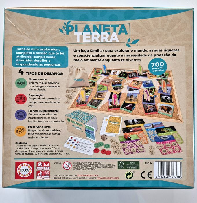 Planeta Terra - jogo educativo tabuleiro