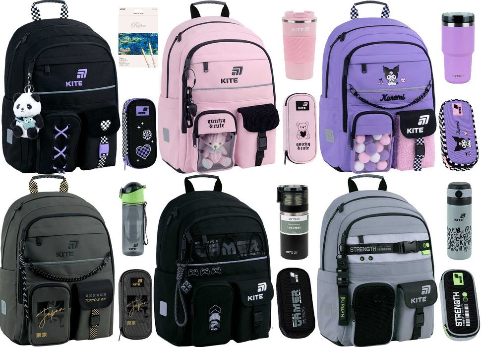 Рюкзак Kite Education SET 1022M 584M шкільний пенал сумка Skater Sakura