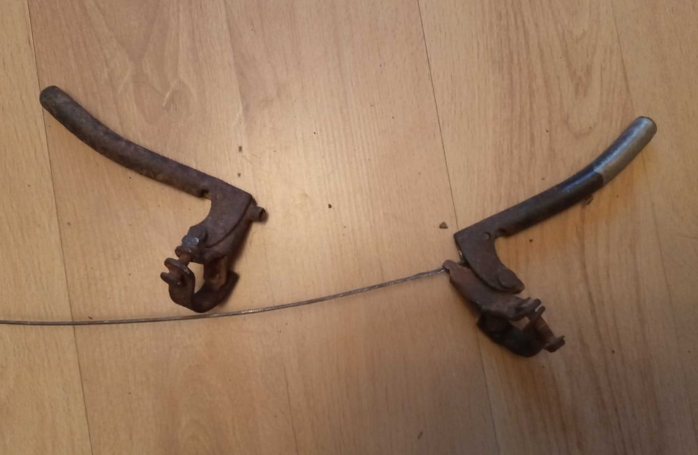 Przedwojenne Zabytkowe Klamki Hamulca Rowerowego
