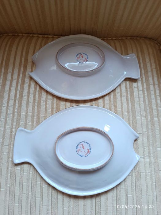 Pratos Aneleiras Art Déco 26 cm Cerâmica Italiana Anos 60