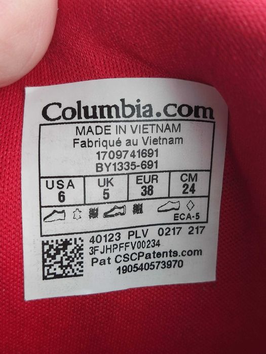 Черевики жіночі 38EUR Columbia waterproof 200grams red