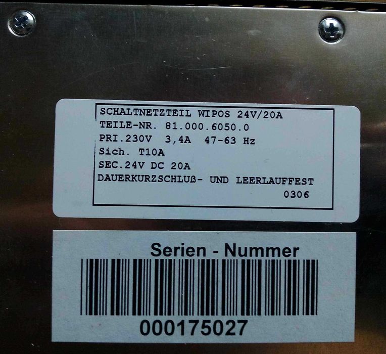 Блок питания Wieland Wipos24V/20A