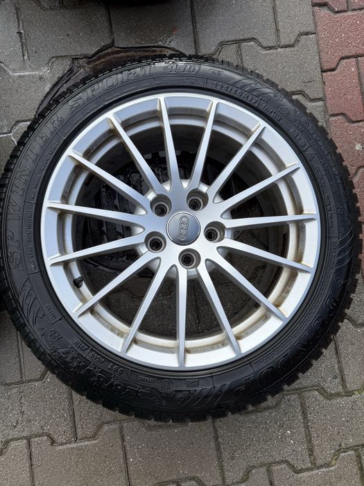 Felgi Audi 17” 5x112 + opony zimowe Dunlop