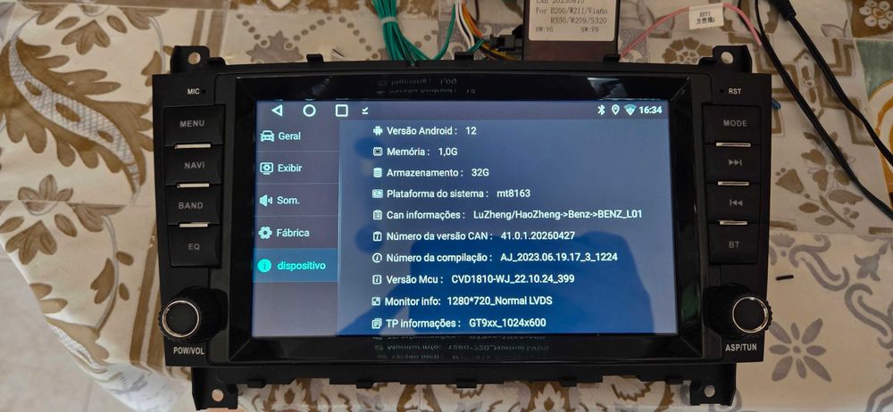 Rádio Android 12 Mercedes com Carplay / Android Auto