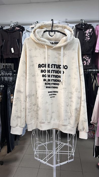 Худі оверсайз для підлітка з капюшоном молочне якісне 160, 170, 180 тепла кофта унісекс