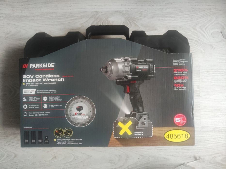 Ударний безщітковий гайковерт Parkside PASSP 20 C4 1356Nm