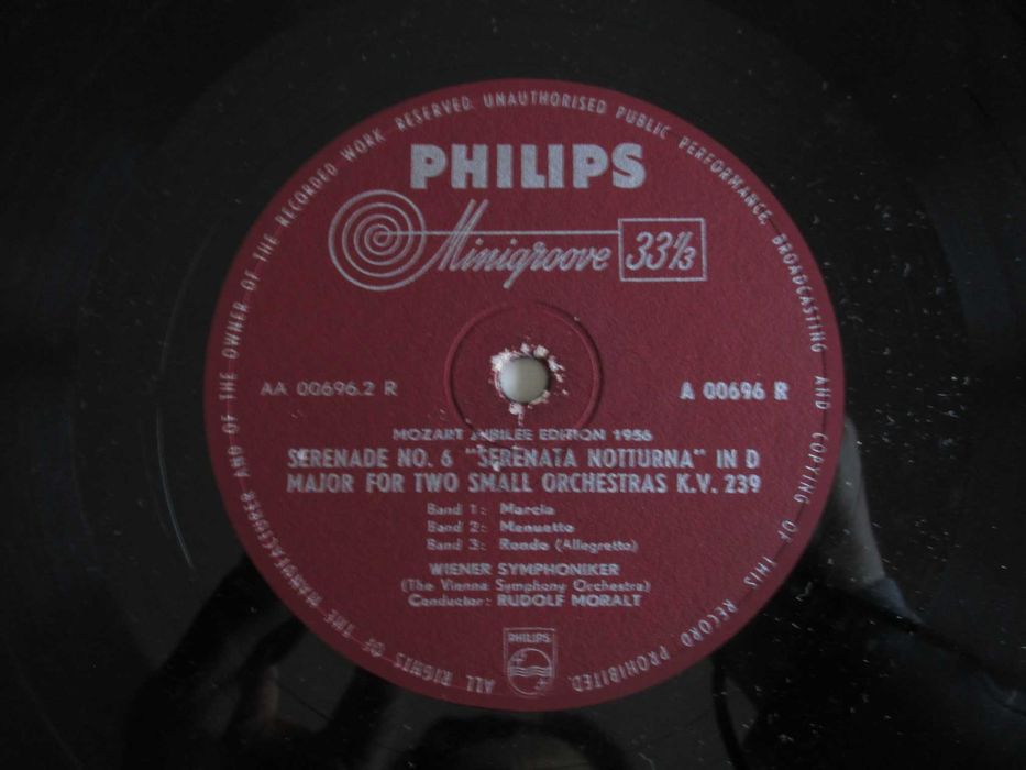 Disco Vinil Wolfgang Amadeus Mozart Jubilee 1956