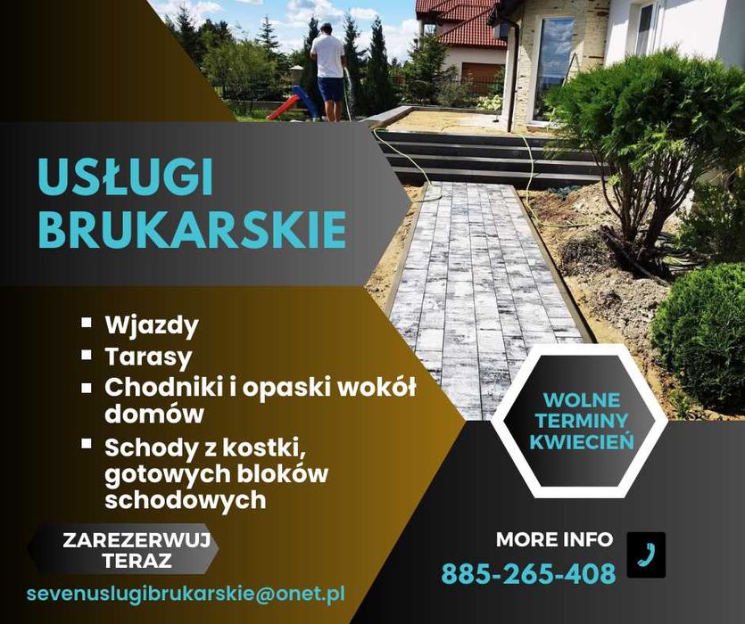 Układanie kostki brukowej, prace brukarskie, usługi mini koparka