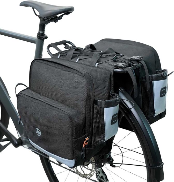 HOMPER Torba Rowerowa na Bagażnik 30L Sakwa Czarna Nowa