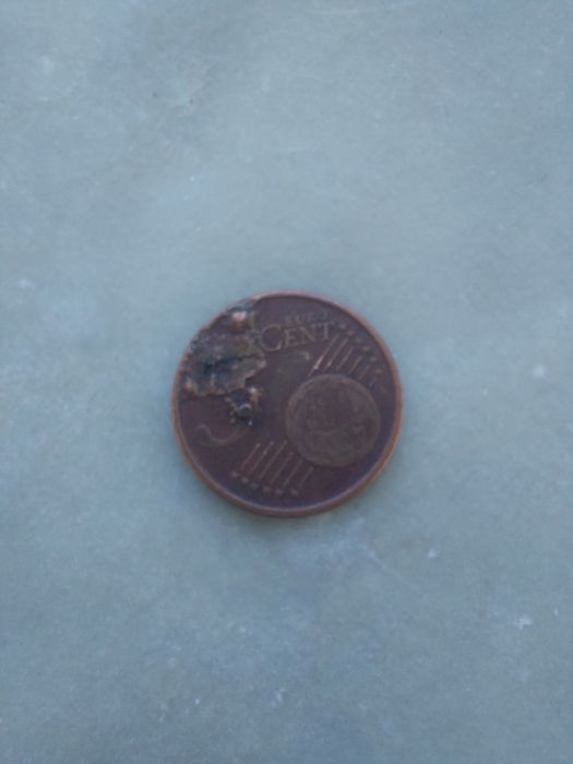 Moeda 5cent Itália com erro de cunhagem