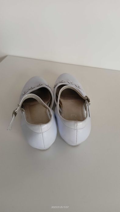 Buty balerinki białe do poczatek roku szkoła komunia 36 gratis 1złwys