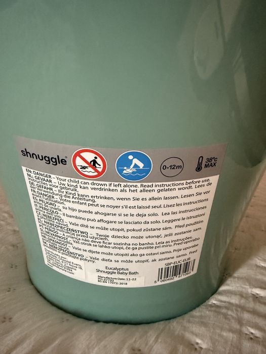 Banheira Shnuggle Verde-Água – Muito Bom Estado