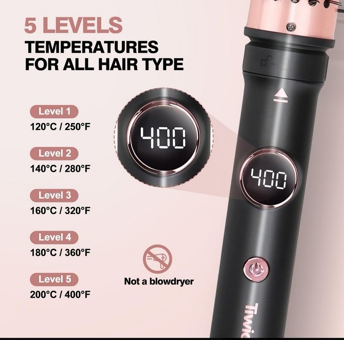 Szczotka 3w1 do prostowania, loków i objętości – regulacja temperatury