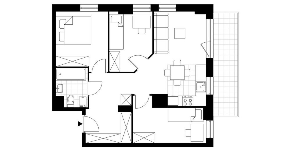4-pokojowe mieszkanie 58 m² Bez Prowizji - Widok 3