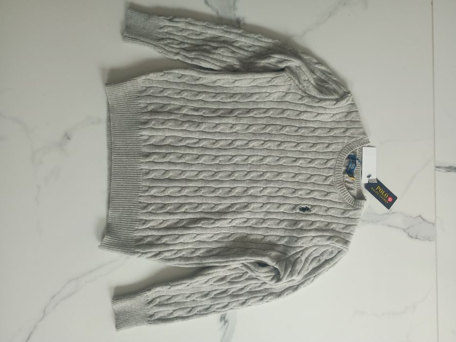 Szary Sweter Polo Ralph Lauren Old Money