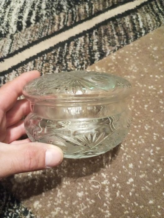 Stary kryształ ołowiowy szkatułka