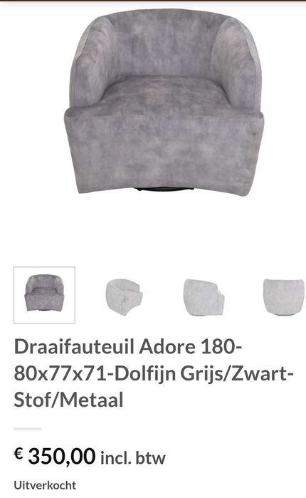 Fotel obrotowy Adore szary