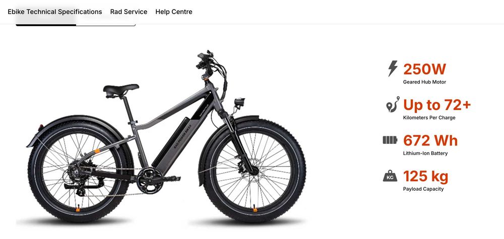 Bicicleta Fat bike eletrica, Rad Power Bike Rhino 6 Plus com todos os extras.