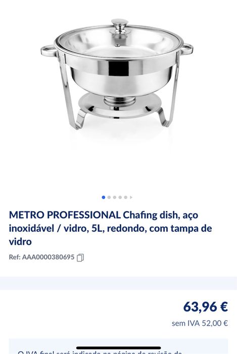 Panela de servir Rechauld 5L, redondo NOVO