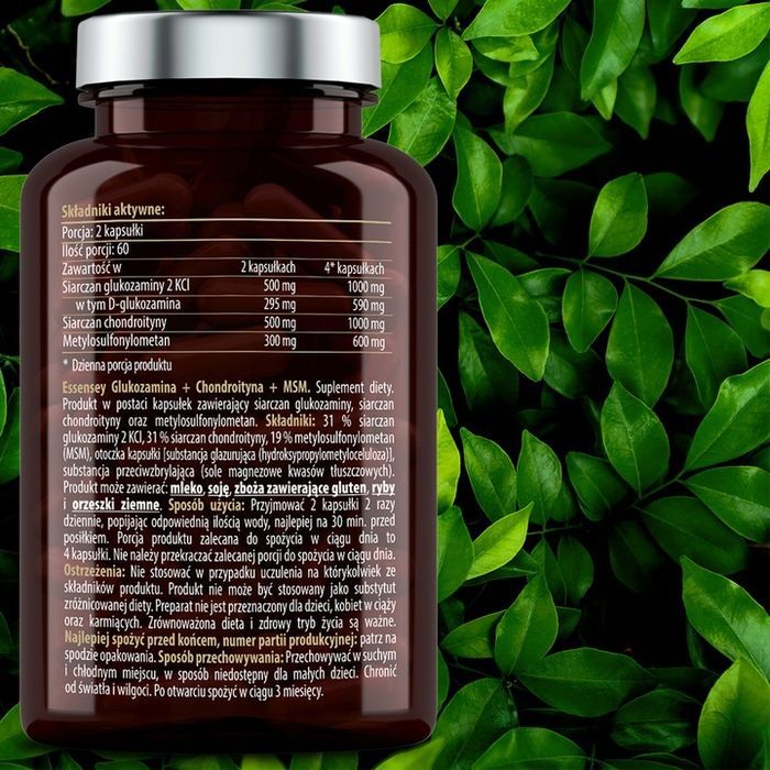 glukozamina kompleks na mocne stawy i kości + chondroityna + msm 2600mg