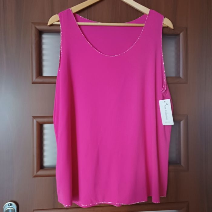 Bluzka na ramiaczkach ze srebrną nitką, nowa