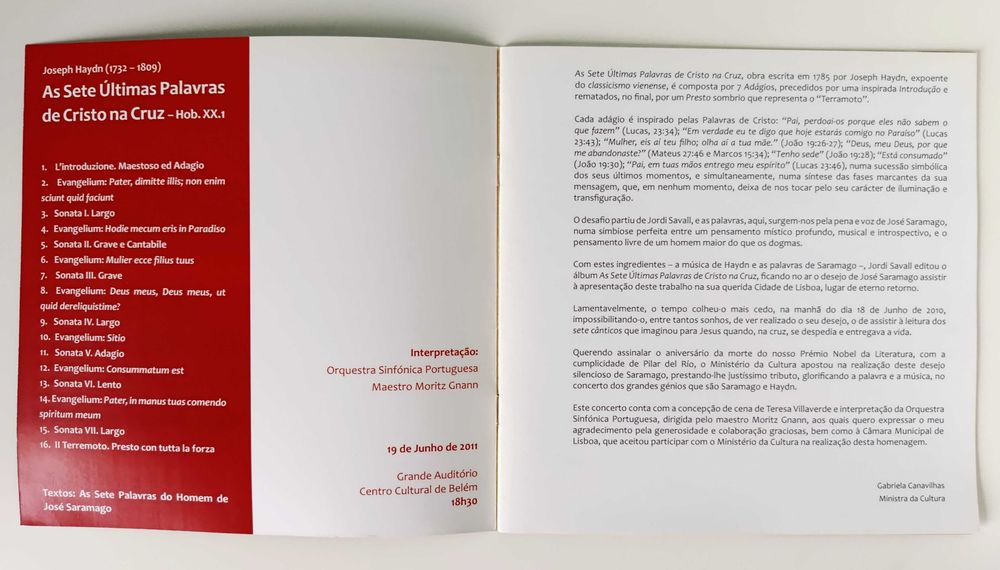 Concerto em memória de José Saramago