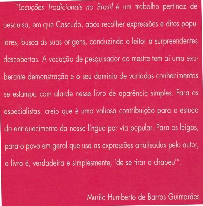 Locuções Tradicionais no Brasil de Luís da Câmara Cascudo [Portes Inc]