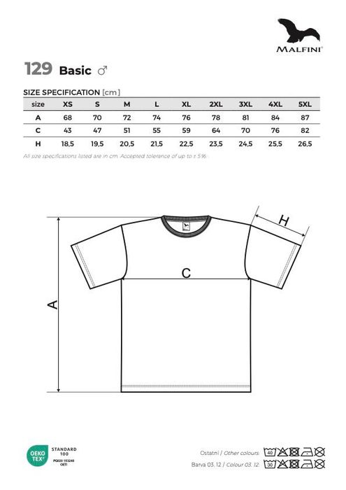 Koszulka t-shirt z własnym nadrukiem logo tekst Malfini Basic męska