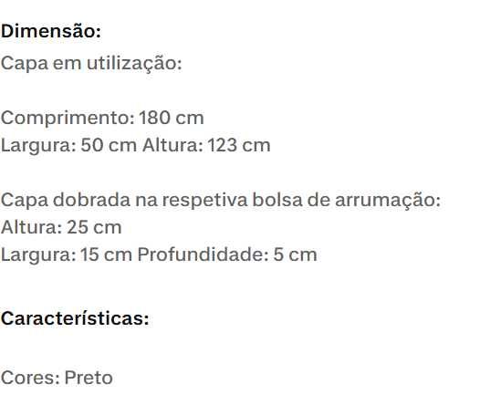 Capa de proteção para 1 bicicleta
