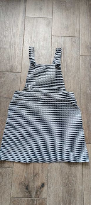 Sukienka ogrodniczka damska w piękny wzór czarno-biała L/40 Next