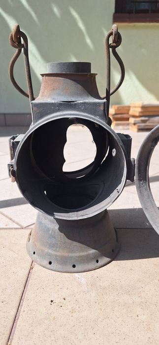 Stara lampa kolejowa - metal/ industrial