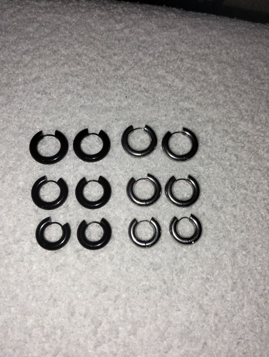 12 brincos ,6 pares Aço inoxidável