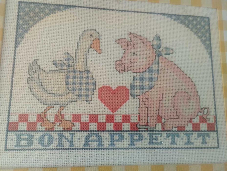 Quadro de cozinha em Ponto Cruz ( feito á mão)