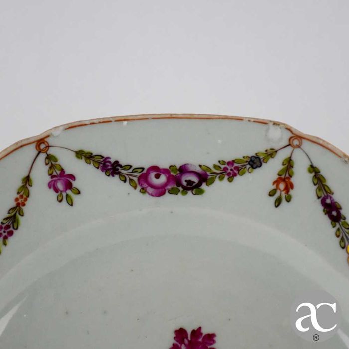 Prato octogonal, Família Rosa, Período Qianlong, séc. XVIII